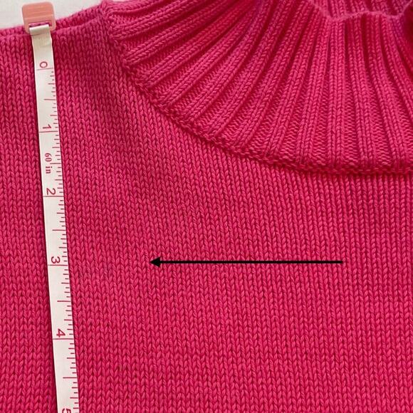 Liz Claiborne Pink Cotton Long Sleeve Turtleneck Sweater Gold Button Neck, L - Picture 9 of 10